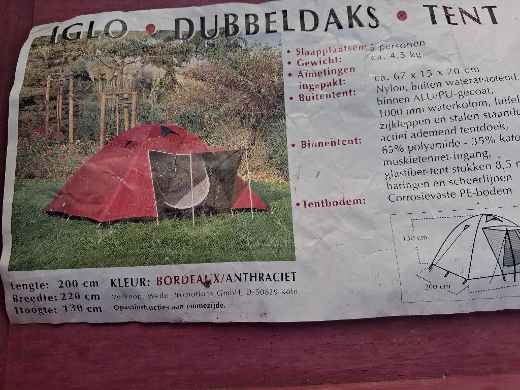 Gratis tent, Caravans en Kamperen, Tenten, Ophalen, Gebruikt, Tot en met 2