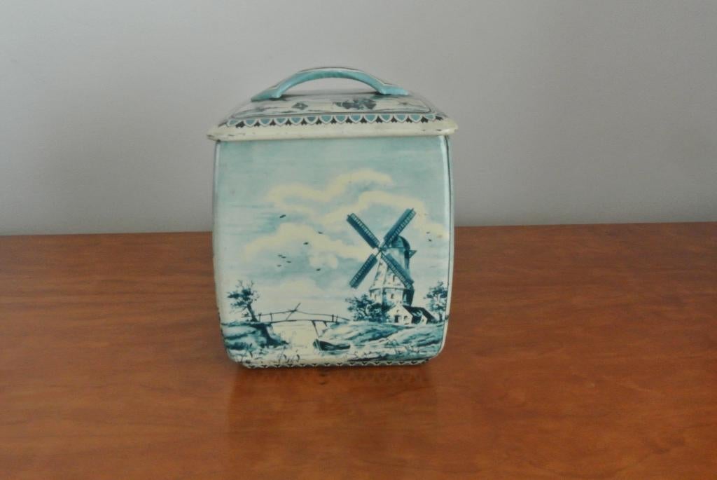 Oud blik Royal Verkade Delfts blauwe afbeeldingen, Verzamelen, Blikken, Ophalen of Verzenden, Gebruikt, Overige, Verkade