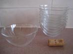 8 glazen schalen, Arcoroc France, maten H 4,8cm x diam 10cm, Huis en Inrichting, Keuken | Servies, Ophalen of Verzenden, Aardewerk