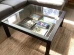 Salontafel met glasplaat en vitrine 100x100x43 cm, Huis en Inrichting, Gebruikt, 100 tot 150 cm, Vierkant, Glas