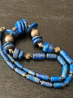Vintage Lapis Lazuli Ketting met Zilveren Details, Lapis, Steen of Mineraal, Met edelsteen, Gebruikt