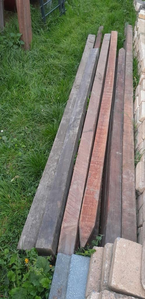 Hardhouten palen 8x8 cm, Tuin en Terras, Palen, Balken en Planken, Ophalen of Verzenden, 250 cm of meer, Palen