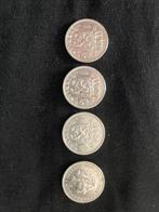 Vier zilveren guldens uit 1955 - Koningin Juliana, Postzegels en Munten, Munten | Nederland, 1 gulden, Koningin Juliana, Setje