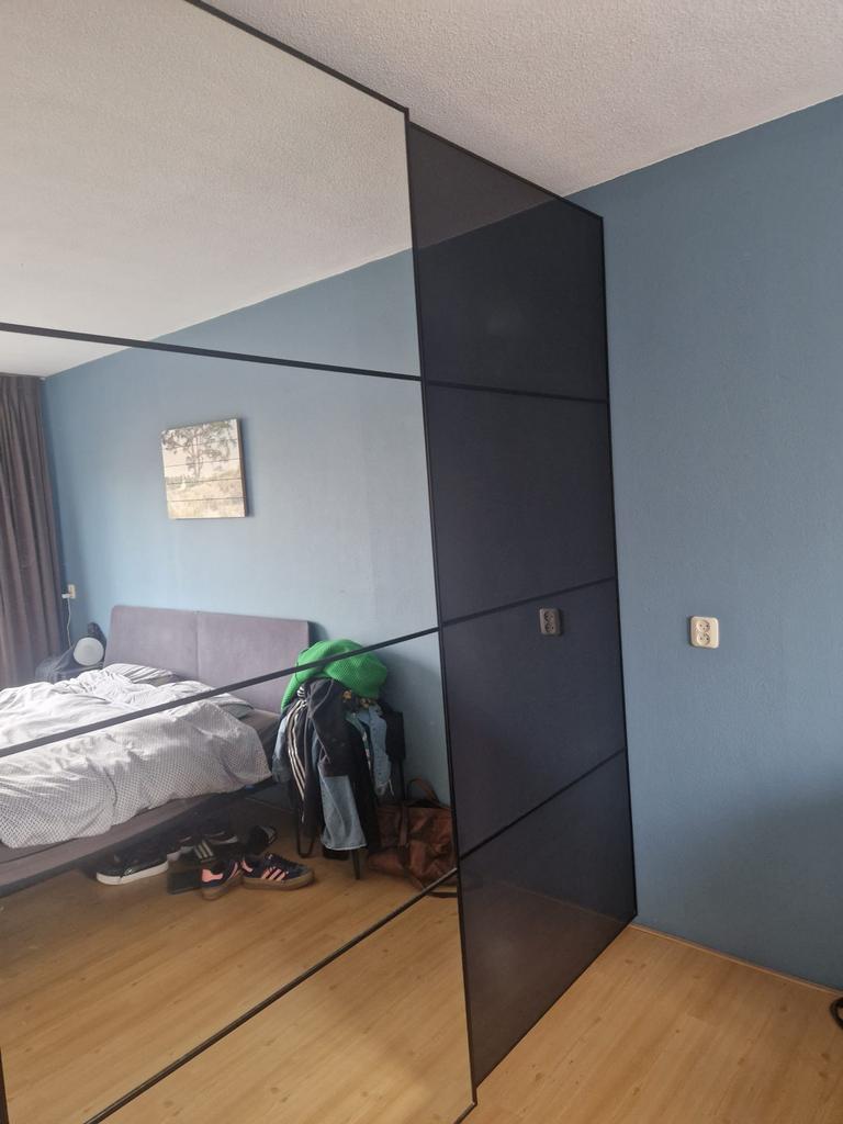 Kledingkast met spiegeldeuren en lades, Huis en Inrichting, Kasten | Kledingkasten, Gebruikt, Ophalen