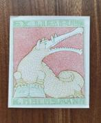 Exlibris K. Höchsmann - Krokodil met bril (Jugendstil, 1925), Antiek en Kunst, Ophalen of Verzenden