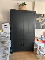 Woood kast Benson met planken en deuren zwart, Ophalen, Zo goed als nieuw