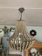 Houten hanglamp, kroonluchter, 50 x 53 cm, lengte min. 75 cm, Huis en Inrichting, Ophalen of Verzenden, Zo goed als nieuw, Stof