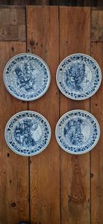 Set van vier Delfts blauwe wandborden met jaargetijden, Ophalen