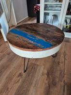 Salontafel rond metaal en hout, Ophalen