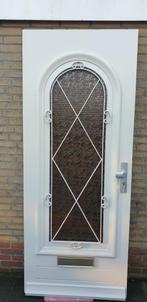 Hardhout voordeur 211,5 X 86 cm., Doe-het-zelf en Verbouw, Deuren en Horren, 80 tot 100 cm, Ophalen of Verzenden, Zo goed als nieuw
