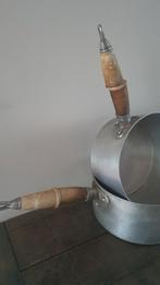 Leuke set zinken pannen  *brocante*vintage*sleets, Ophalen of Verzenden