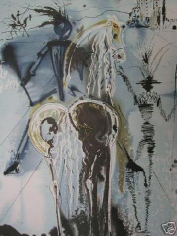 Salvador Dalí(1904)Lithografie"Chevaux de Don Quicho"Ges Gel beschikbaar voor biedingen