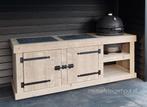 Steigerhouten buitenkeuken op wielen egg kamado overkapping, Ophalen of Verzenden, Nieuw, Houtskool, Vrijstaand