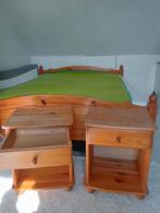Bed tweepersoons met nachtkastjes, Huis en Inrichting, Slaapkamer | Bedden, 140 cm, Zo goed als nieuw, Hout, Ophalen