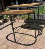 Metalen bijzettafeltjes, Huis en Inrichting, Tafels | Bijzettafels, Ophalen, Minder dan 55 cm, Metaal of Aluminium, Rond