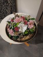 Decoratieve schaal met kunstbloemen, Huis en Inrichting, Woonaccessoires | Kransen, Ophalen, Zo goed als nieuw