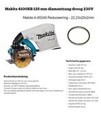 Makita diamantzaag 4100KB & reduceerring, Doe-het-zelf en Verbouw, Gereedschap | Zaagmachines, Ophalen, Cirkelzaag, 70 mm of meer