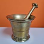 zware messing vijzel met stamper, Antiek en Kunst, Antiek | Koper en Brons, Ophalen of Verzenden, Koper