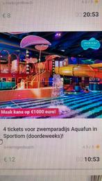 4 tickets voor zwemparadijs Aquafun sportiom Den Bosch, Tickets en Kaartjes, Drie personen of meer