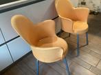 2 Kunststof Stoelen Stapelbaar + Kussens, Ophalen of Verzenden, Wit, Twee