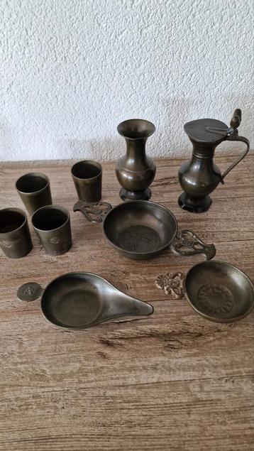 Antiek Tinnen Servies Set - Bocz Gemerkt beschikbaar voor biedingen
