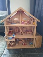 Prachtig Poppenhuis houten huis speelhuis met goki spullen, Ophalen, Poppenhuis