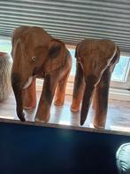 2 Houten olifanten, Antiek en Kunst, Kunst | Designobjecten, Ophalen of Verzenden