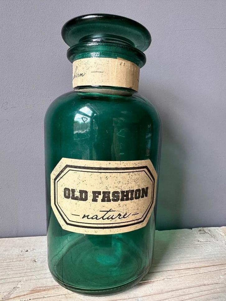 vintage groene glazen apothekerspot, Antiek en Kunst, Antiek | Glas en Kristal, Ophalen of Verzenden