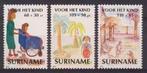 Suriname 717/9 postfris Kinderpostzegels 1991, Ophalen of Verzenden, Postfris