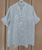 Witte linnen damesblouse, maat 44, Overig, Wit, Maat 42/44 (L), Ophalen of Verzenden