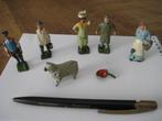 6 Antiek Tinnen boerderij figuren , Britain, William ,Londk, Ophalen