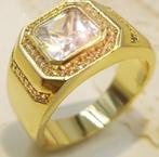 Trendy 18k goud vergulde ring met zirkoon, Sieraden, Tassen en Uiterlijk, Ringen, 20 of groter, Verzenden, Heer, Nieuw