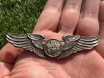 WO2 Amerikaans Amico Sterling Aircrew wing pinback embleem, Amerika, Ophalen of Verzenden, Embleem of Badge