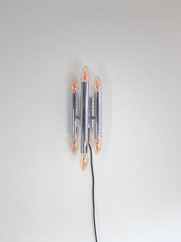 Wandlamp in de stijl van Gaetano Sciolari, Wandlamp chroom  beschikbaar voor biedingen