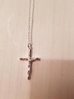 zilver klein kruisje met ketting, Ophalen of Verzenden, Zo goed als nieuw, Zilver, Zilver