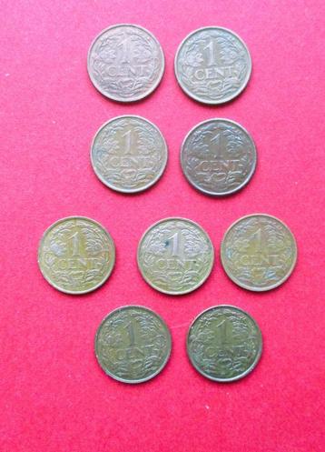 9 x Nederlandse Antillen 1 cent 1952-1968 beschikbaar voor biedingen