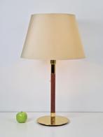 Vintage Metalarte Tafellamp george hansen leer messing ‘60, Ophalen of Verzenden, N, Vintage regency, Metaal