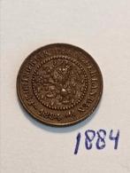 Halve cent 1884 Koning Willem 3, Ophalen of Verzenden, Koning Willem III, Overige waardes, Losse munt