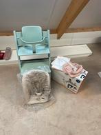 Nette stokke tripp trapp + newborn + babyset, Ophalen, Zo goed als nieuw, Meegroeistoel, Stoelverkleiner