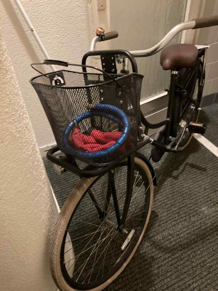 Spirit Omafiets Mat-Zwart 26 inch, Fietsen en Brommers, Fietsen | Dames | Omafietsen, Zo goed als nieuw, 47 tot 50 cm, Ophalen