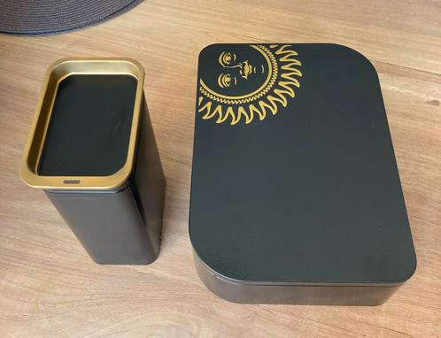 Zwart-goud voorraad blikken Koek, koffie, thee e.d. opbergen, Verzamelen, Blikken, Nieuw, Koffie, Overige merken, Ophalen of Verzenden