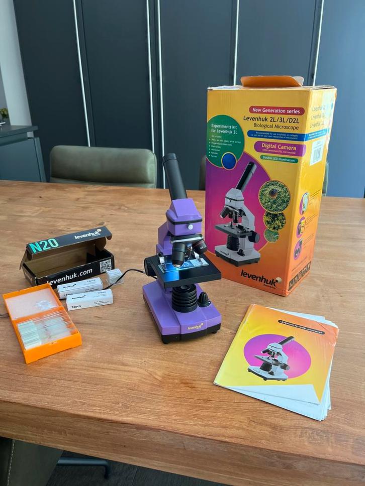 Levenhuk 2L/3L/D2L Biologische Microscoop, Audio, Tv en Foto, Optische apparatuur | Microscopen, Zo goed als nieuw, Biologische microscoop