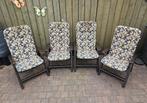 4 Kunststof tuinstoelen / standenstoelen JARDIN met kussens, 4 zitplaatsen, Kunststof, Gebruikt, Ophalen of Verzenden