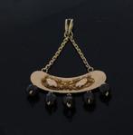Granaat antieke 14k gouden ketting hanger filigrain Zeeland, Sieraden, Tassen en Uiterlijk, Antieke sieraden, Ophalen of Verzenden