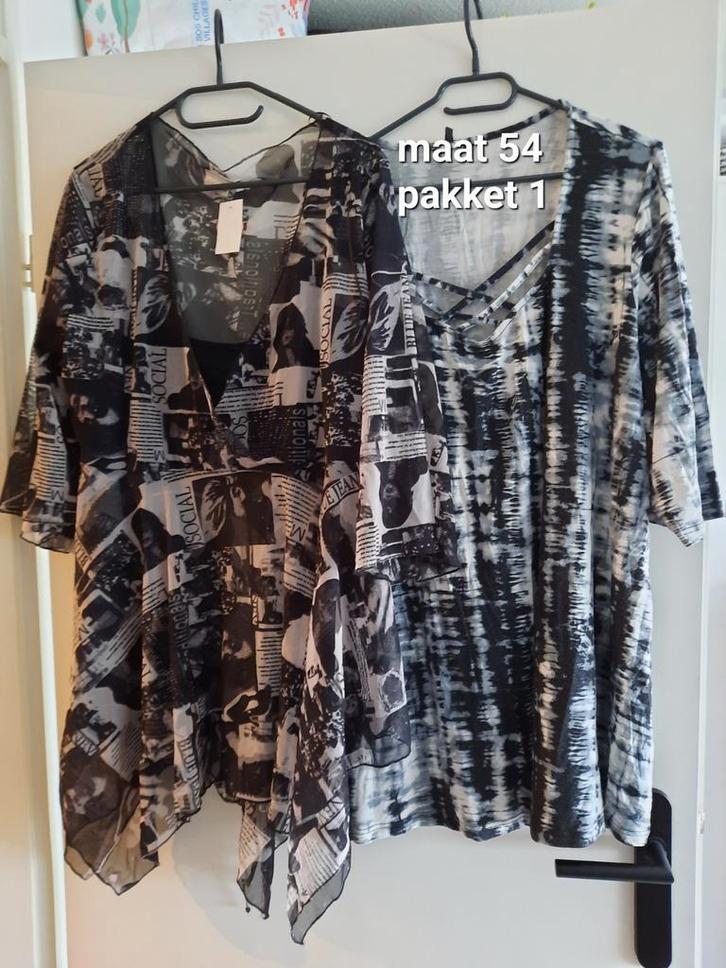 Pakket 1 maat 54, nu afgeprijst, Kleding | Dames, Grote Maten, Zo goed als nieuw, Jurk, Grijs, Ophalen of Verzenden