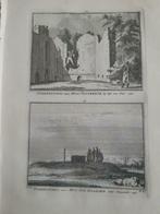 317-318*/ kopergravure 1752 huis Oosterwijk + Oud Haarlem, Antiek en Kunst, Ophalen of Verzenden