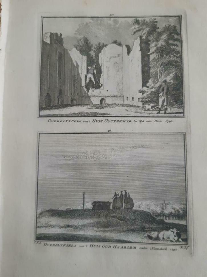 317-318*/ kopergravure 1752 huis Oosterwijk + Oud Haarlem, Antiek en Kunst, Kunst | Etsen en Gravures, Ophalen of Verzenden