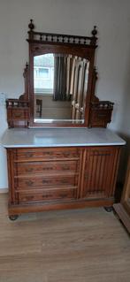 Antieke kaptafel met marmeren blad, Antiek en Kunst, Ophalen of Verzenden