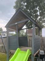 Speelhuisje met glijbaan, schommel en rekstok, Ophalen, Gebruikt, Glijbaan