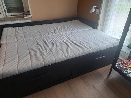 2 persoonsbed, 1 persoonsbed, uitschuifbare bed, Huis en Inrichting, Slaapkamer | Bedden, Zo goed als nieuw, Tweepersoons, 80 cm